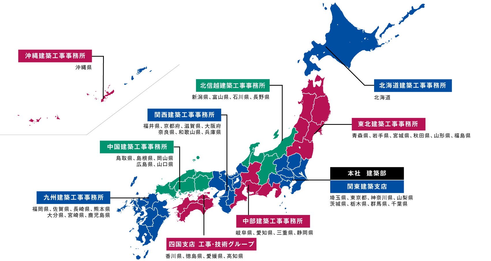 建築部所管事務所地図