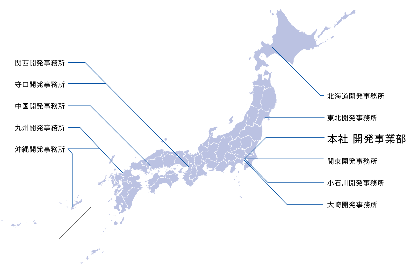 開発事業拠点地図