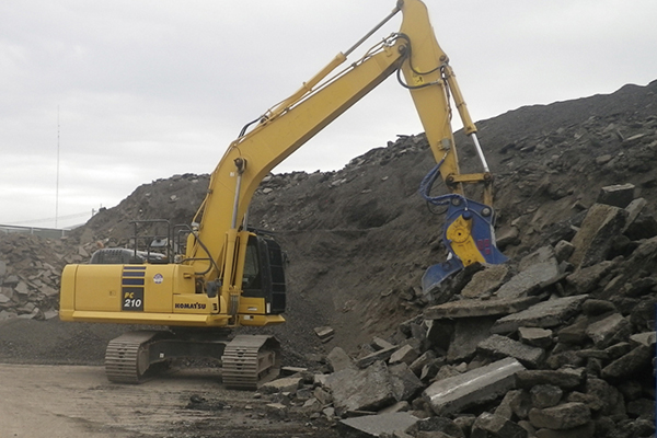 Asphalt waste being transported